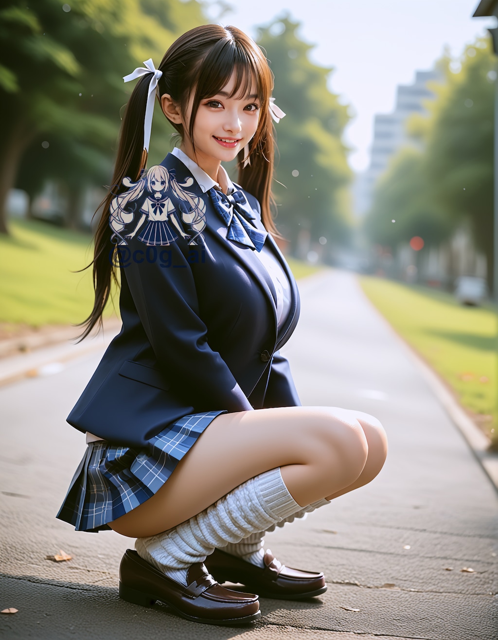 ミニスカ制服+ルーズソックスの優希ちゃん