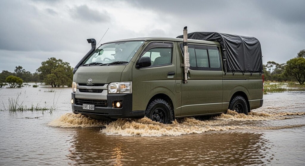 ハイエース川渡り