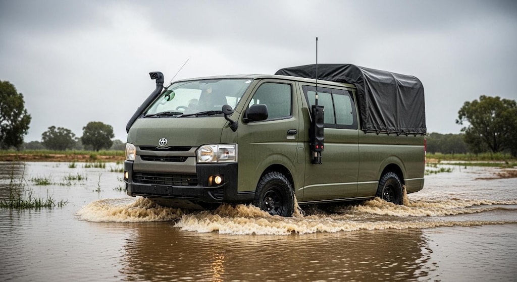 ハイエース川渡り