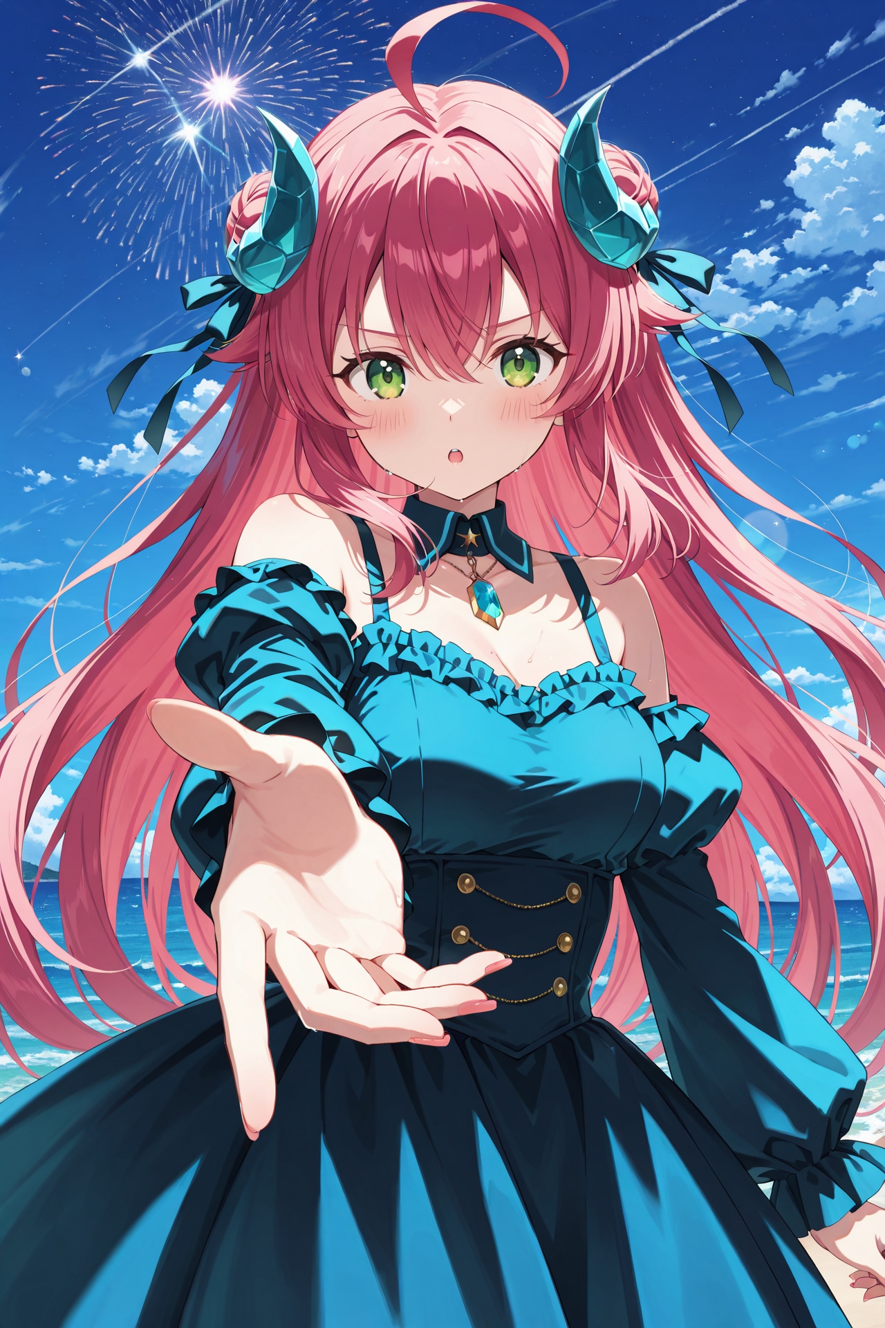 真夏の空へ、もう一歩 | の人気AIイラスト・グラビア