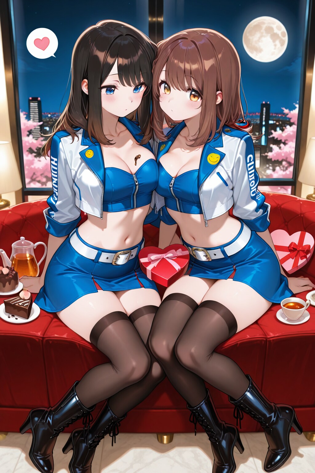 レースクイーン衣装の心実と葵さん(ちちぷい版)