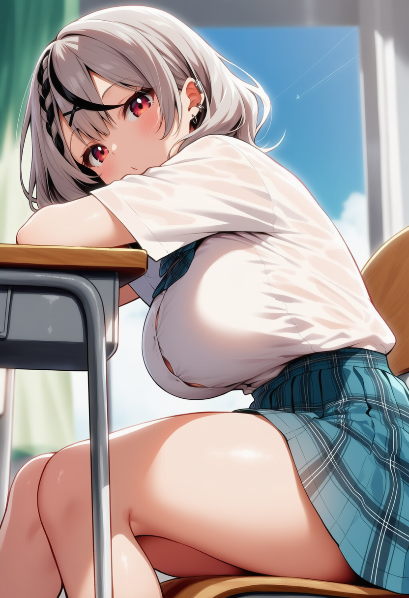 隣の席のあの子（沙花叉クロヱ） | の人気AIイラスト・グラビア