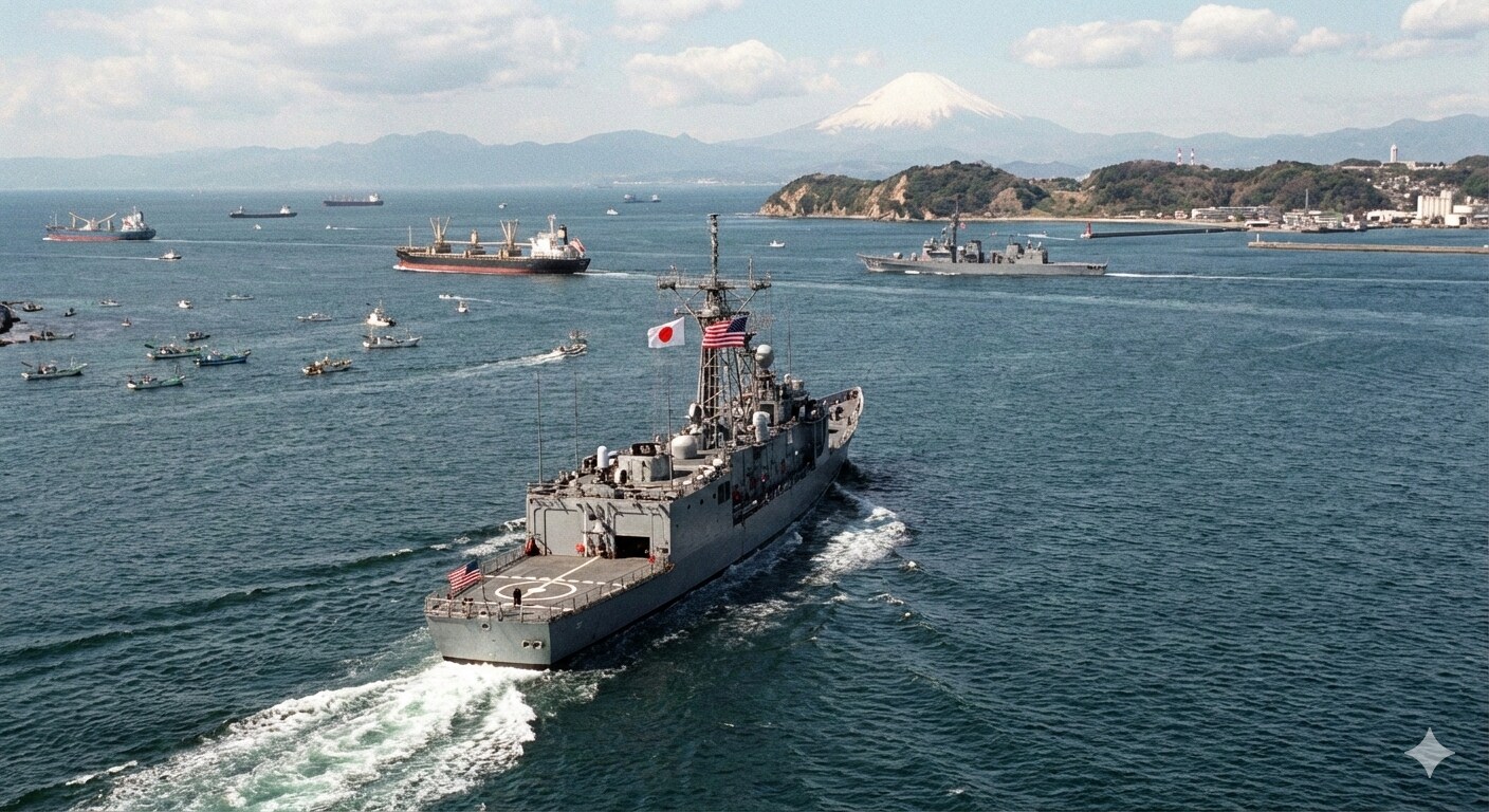 浦賀水道を通過するUSNペリー | の人気AIイラスト・グラビア