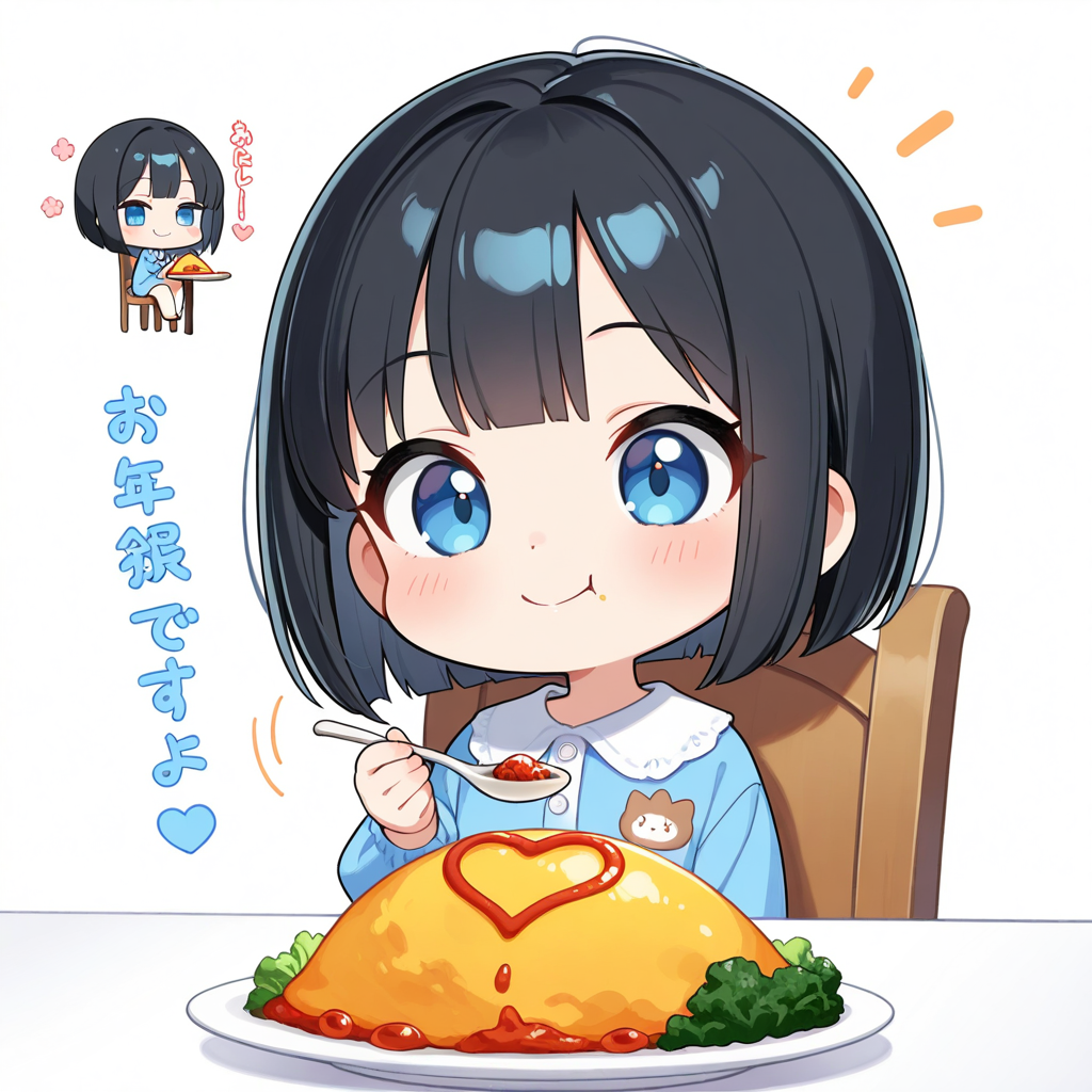 おちびちゃんはオムライスが大好きっ♡