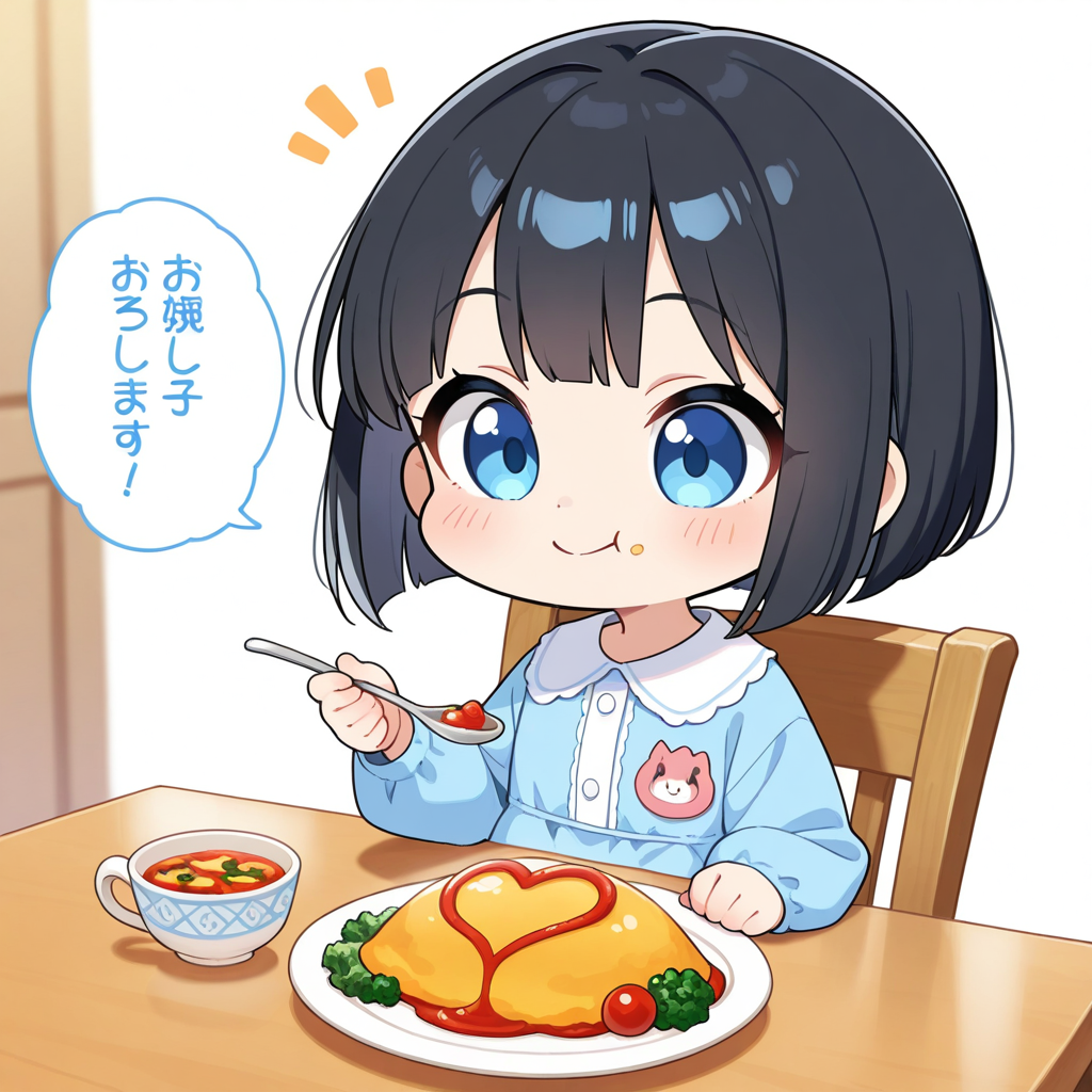 おちびちゃんはオムライスが大好きっ♡