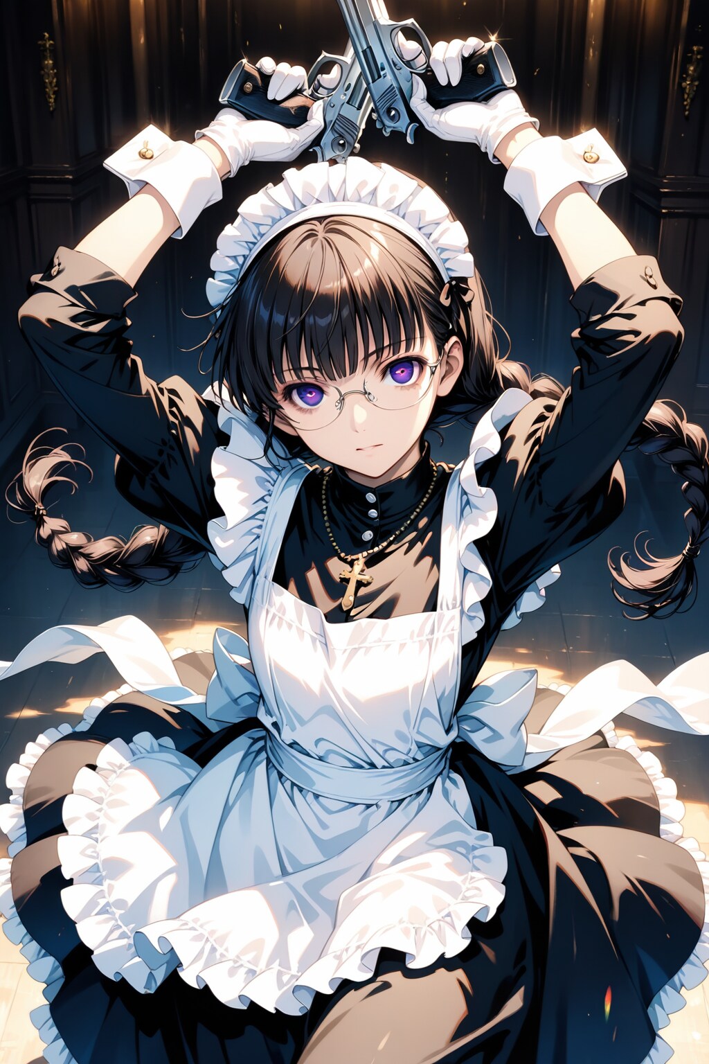 二挺拳銃メイド | の人気AIイラスト・グラビア
