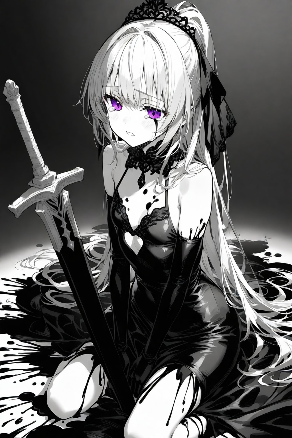 銀髪黒ドレス(...失敗しちゃった...)_20250523