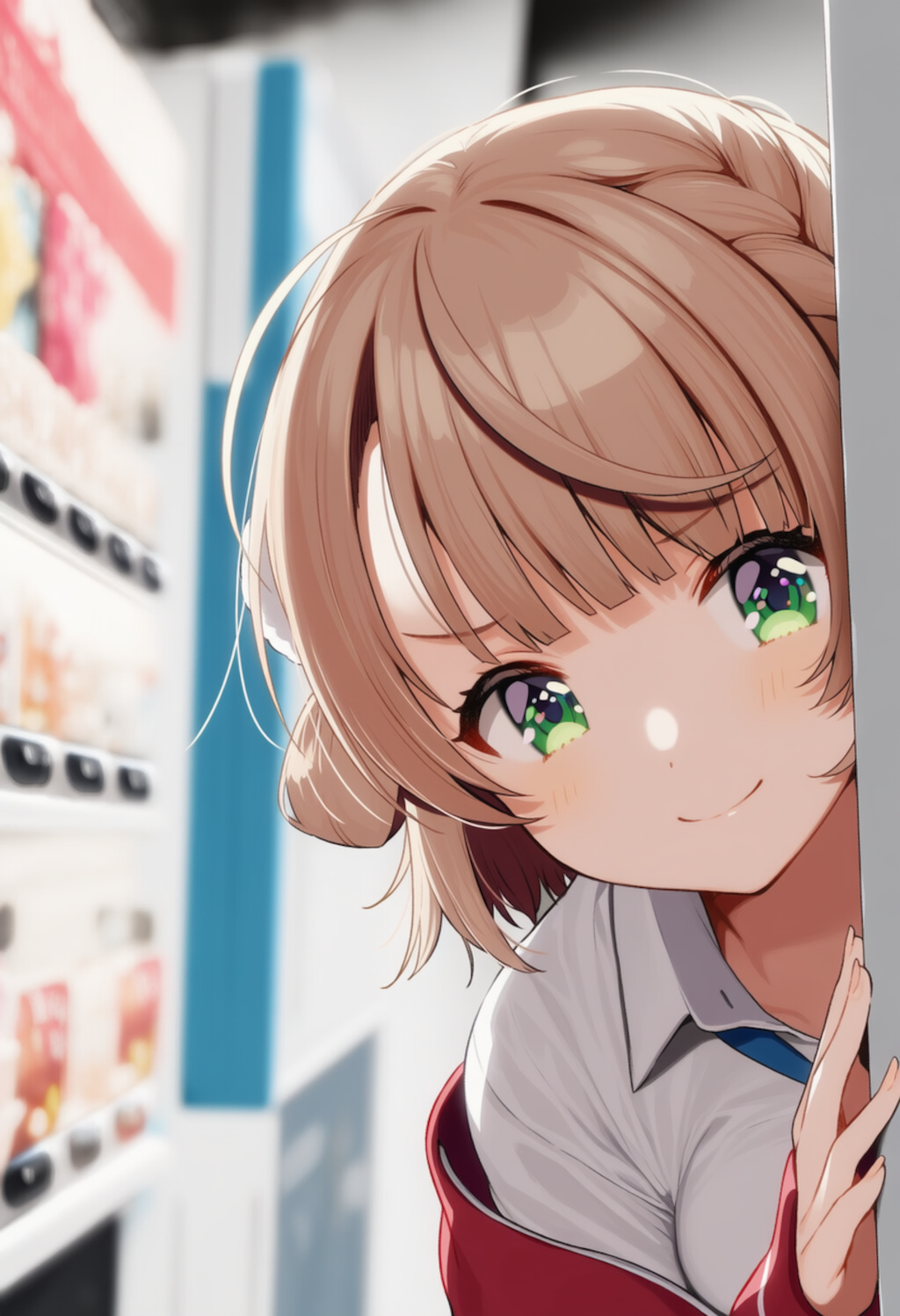 ういママが物陰からジッと見つめているだけ