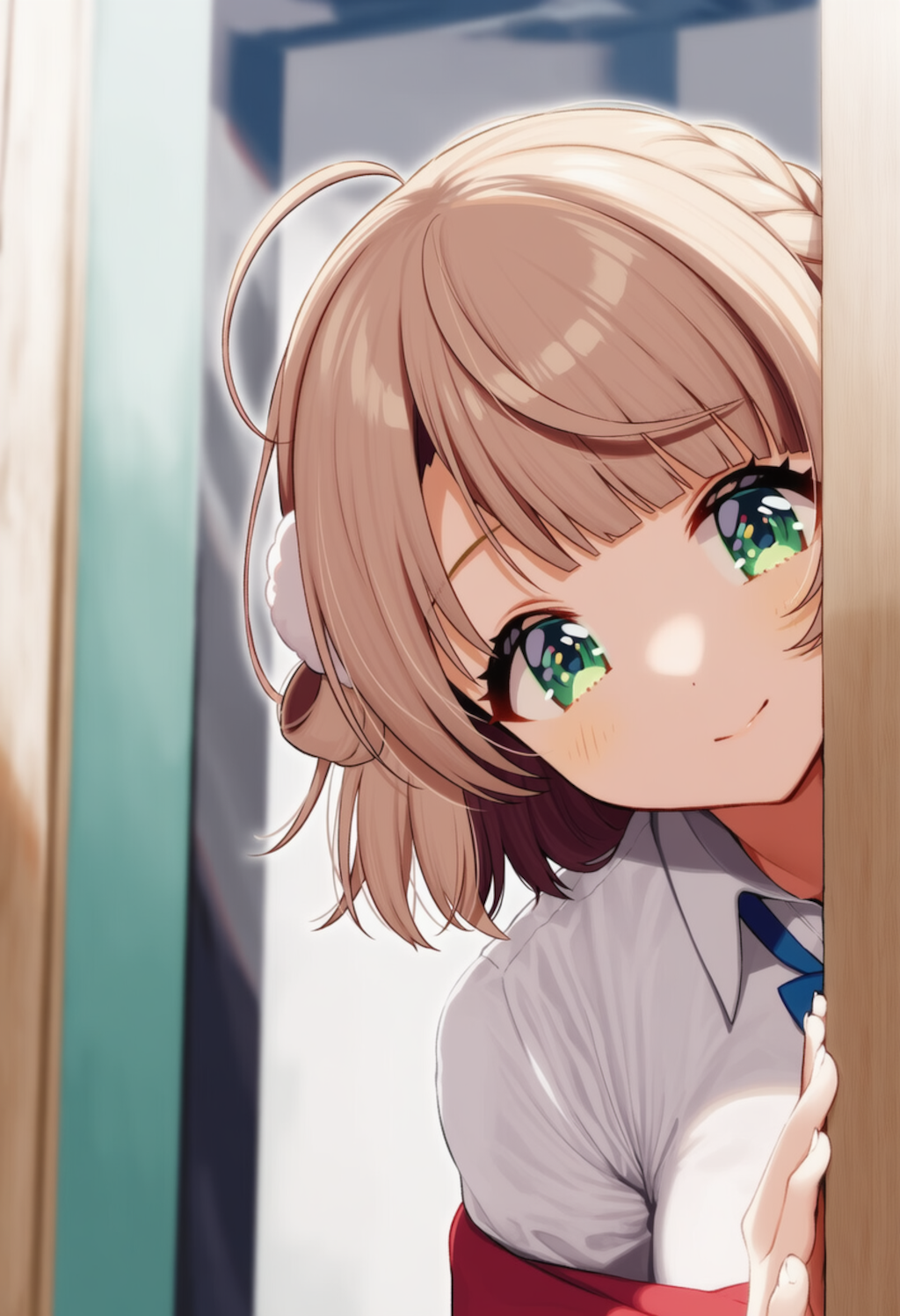 ういママが物陰からジッと見つめているだけ