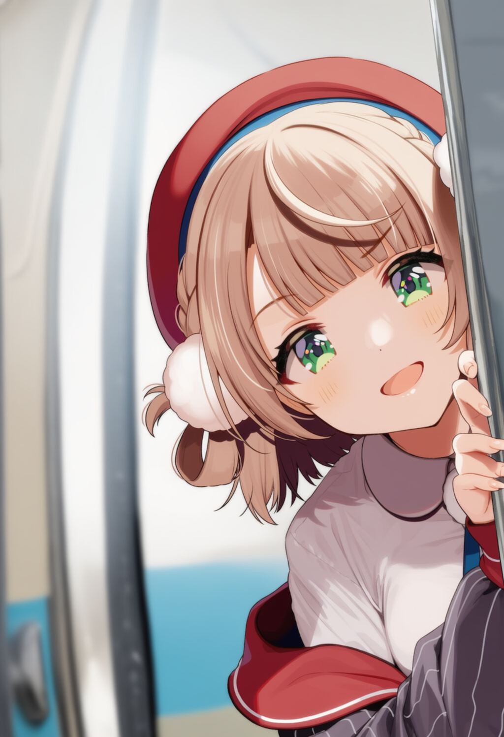 ういママが物陰からジッと見つめているだけ