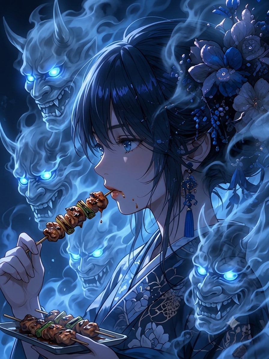 百鬼夜行の合間に、ねぎまをひとつ | の人気AIイラスト・グラビア