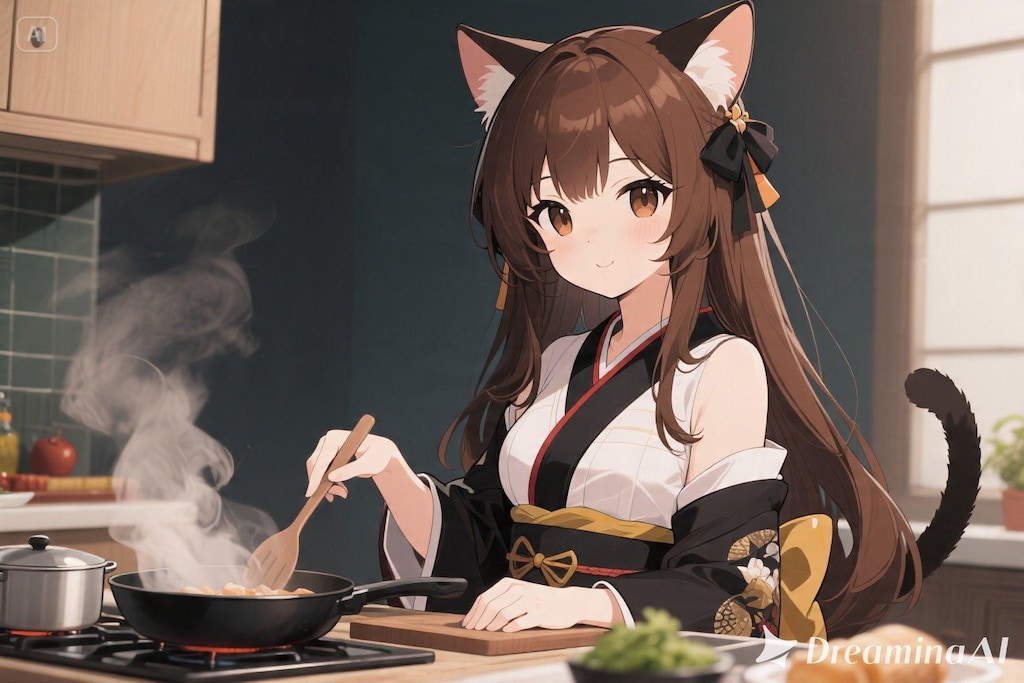 料理をするみことちゃん