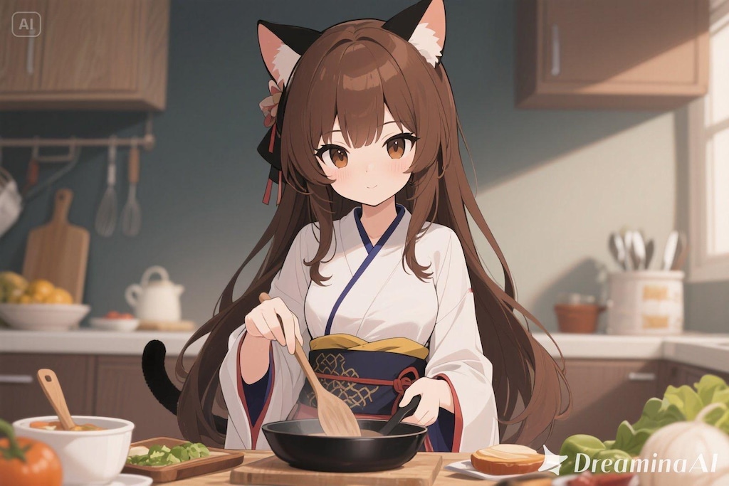 料理をするみことちゃん