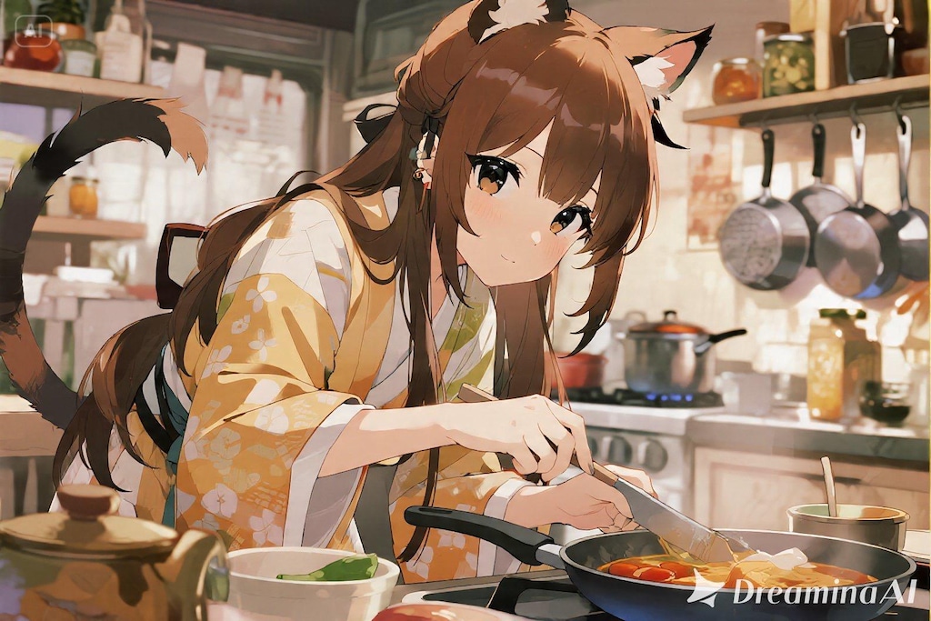料理をするみことちゃん