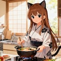 料理をするみことちゃん 2枚目