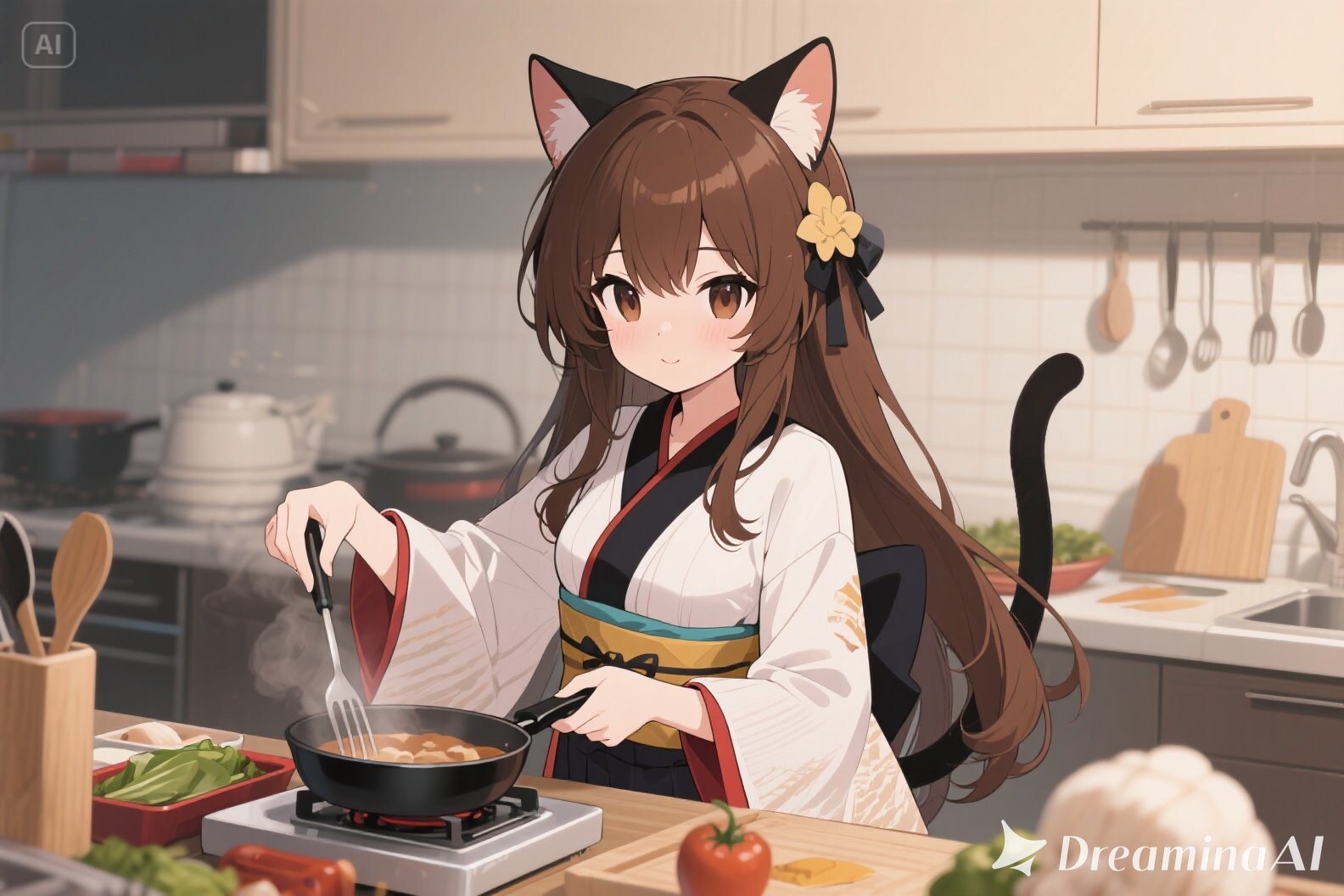 料理をするみことちゃん