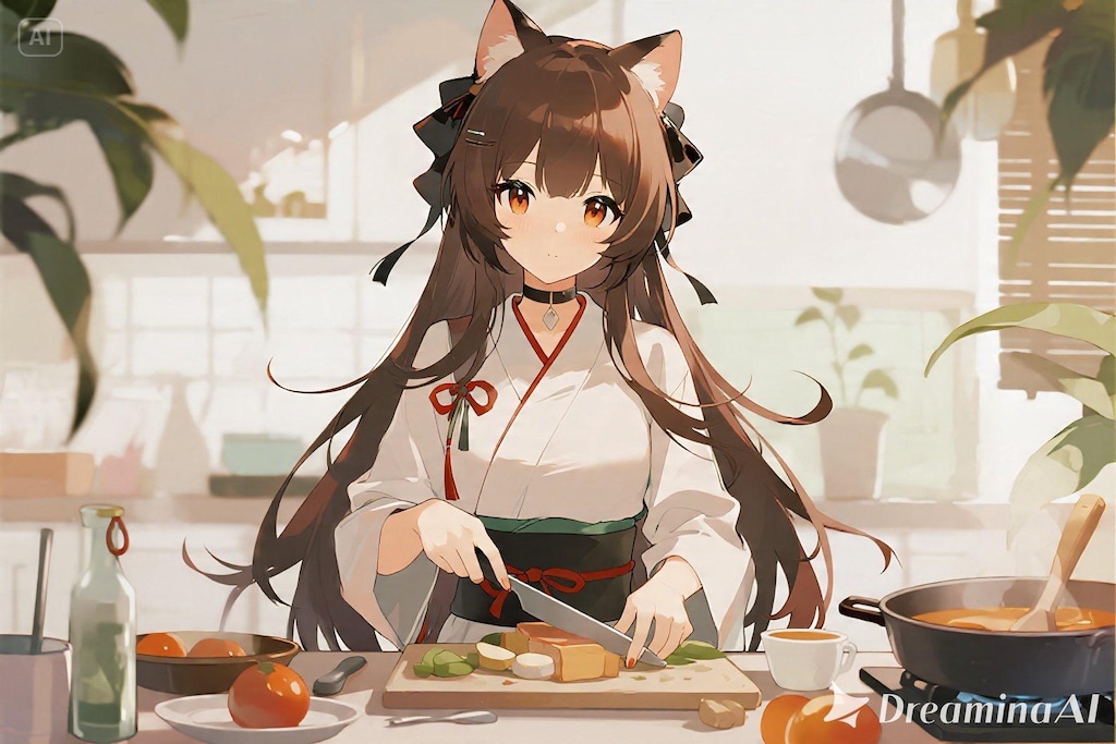 料理をするみことちゃん