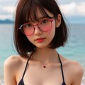 眼鏡女子 楓の海開き 2枚目