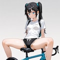 自転車のサドルに座る_LILIY 3枚目