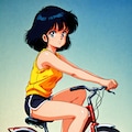 自転車のサドルに座る_LILIY 2枚目