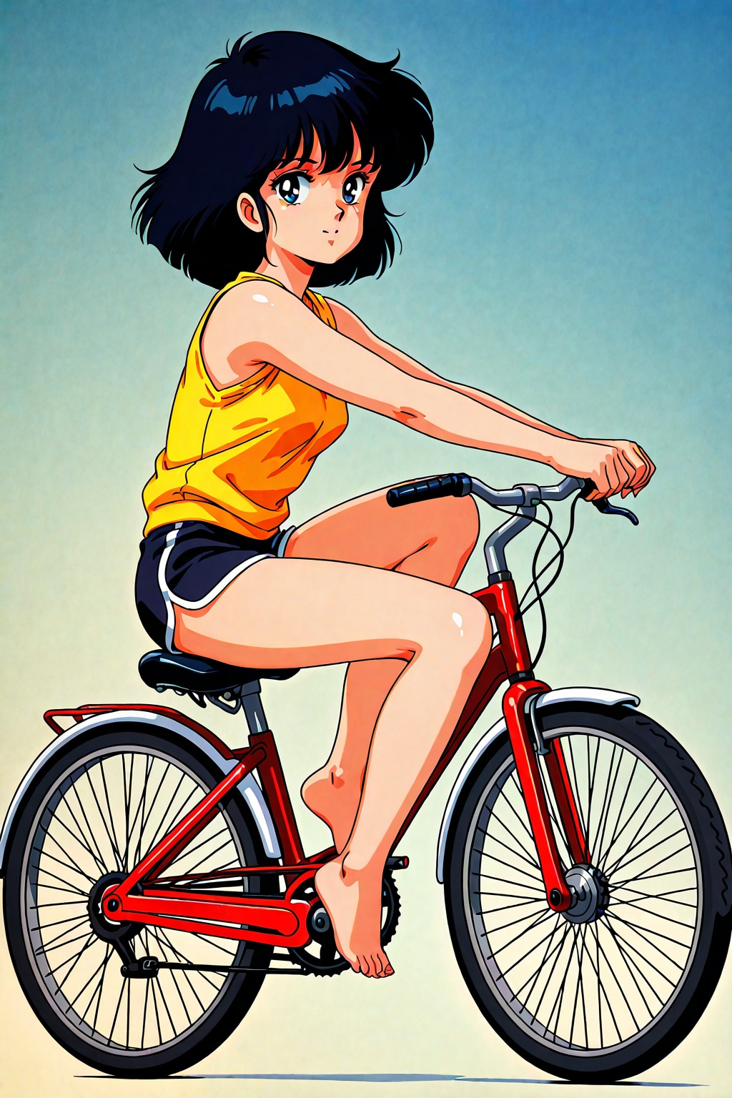 自転車のサドルに座る_LILIY