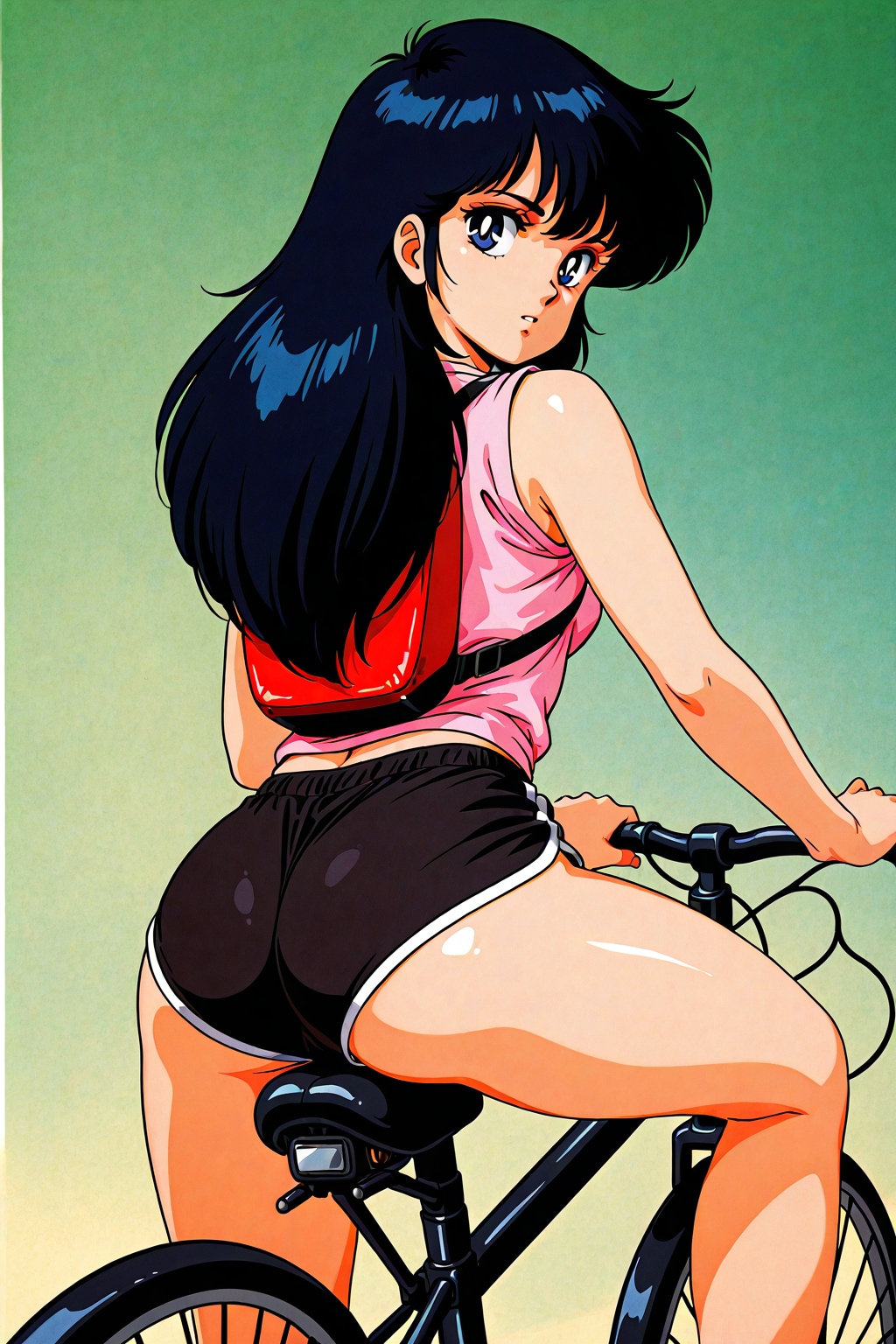 自転車のサドルに座る_LILIY