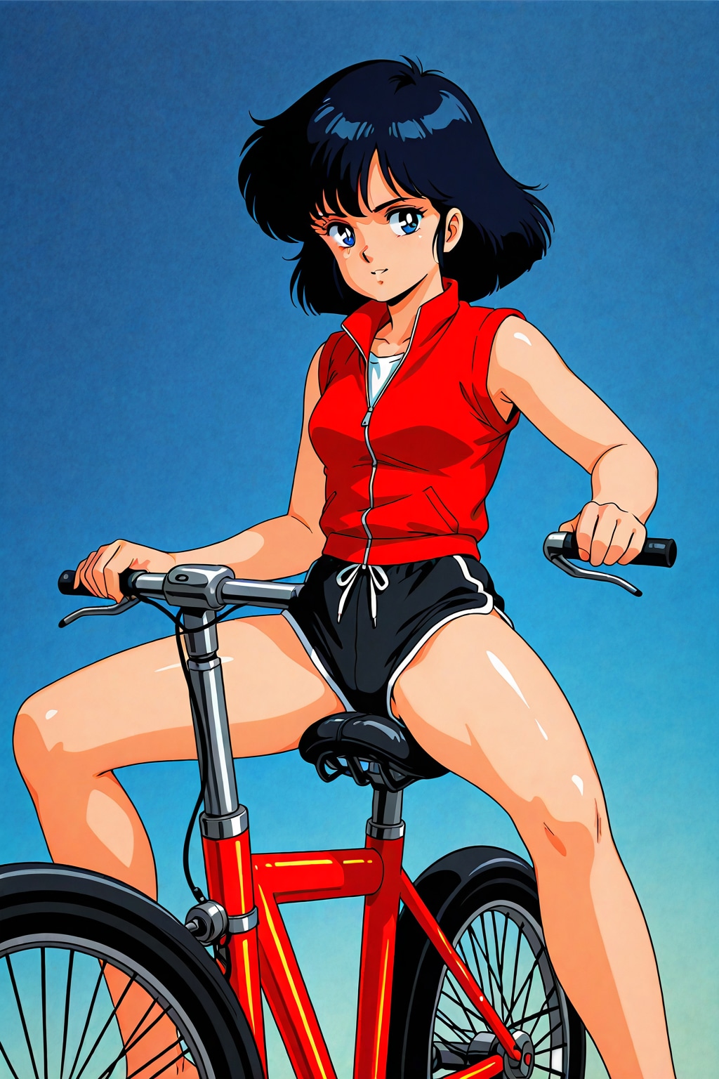 自転車のサドルに座る_LILIY