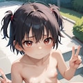 メスガキの野外全裸おしっこチャレンジ 2枚目