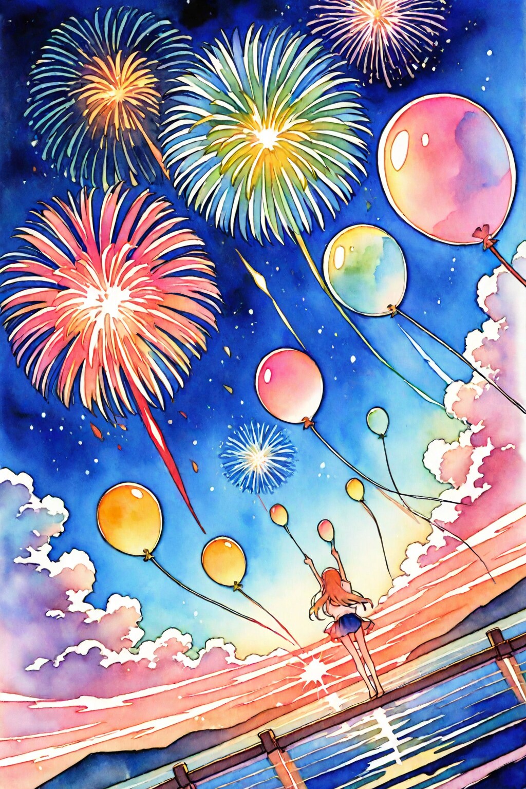 上から見ようとした打ち上げ花火