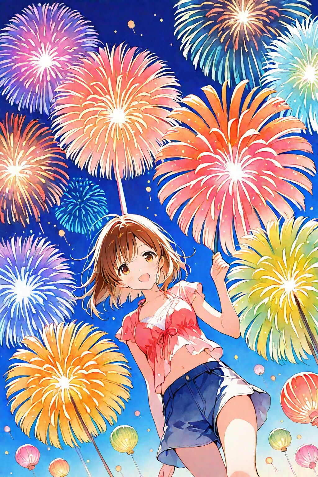 上から見ようとした打ち上げ花火