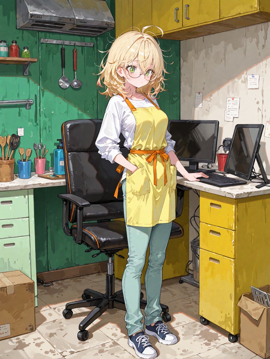 エプロンの理久さん