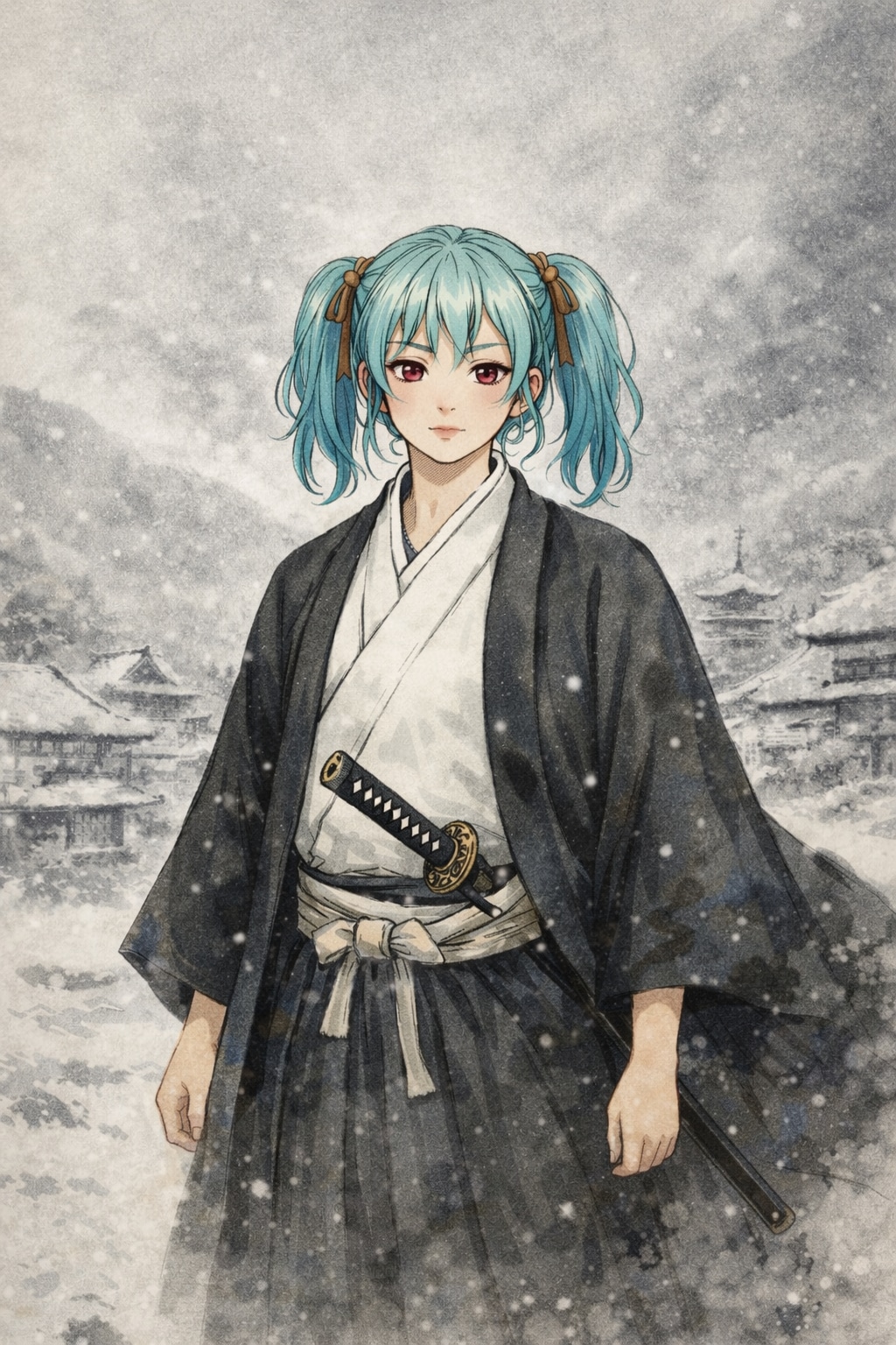 ツインテール侍 | の人気AIイラスト・グラビア