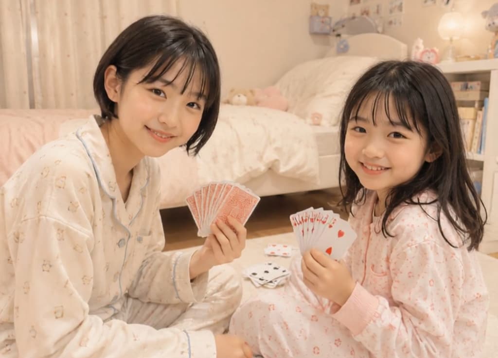 姉妹仲良く