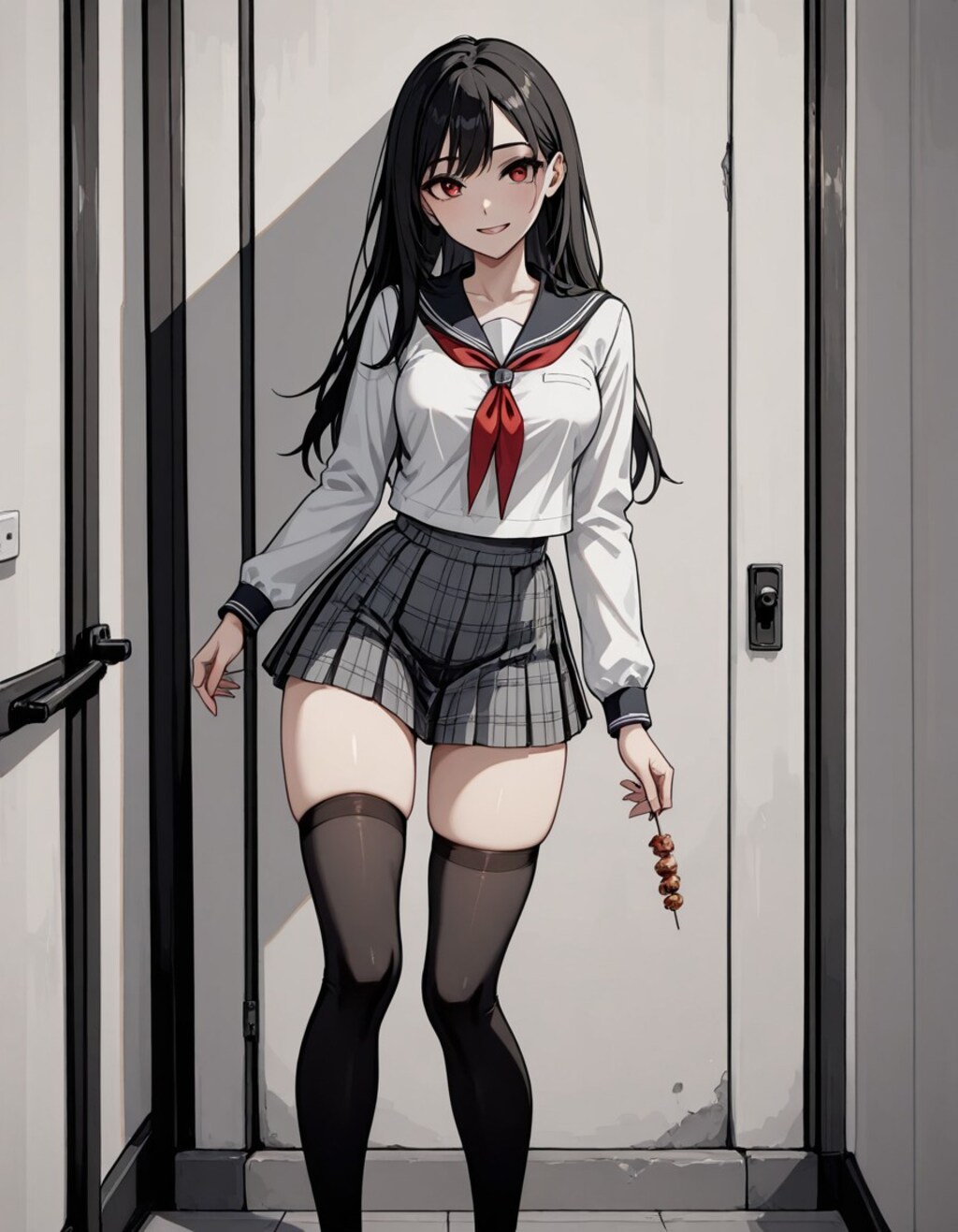 食べかけのまま応対する子