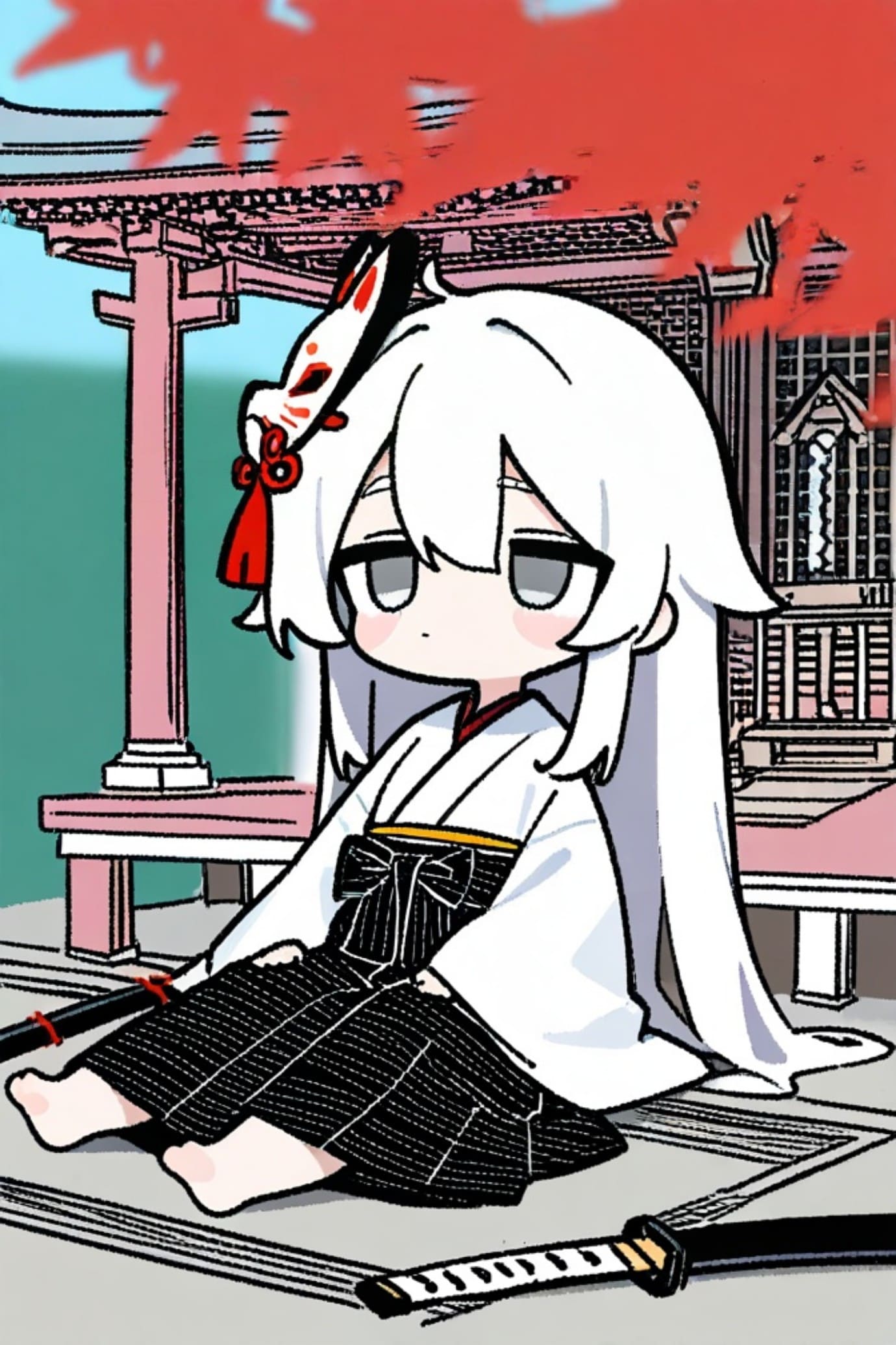 サムライの白髪ちゃん | の人気AIイラスト・グラビア