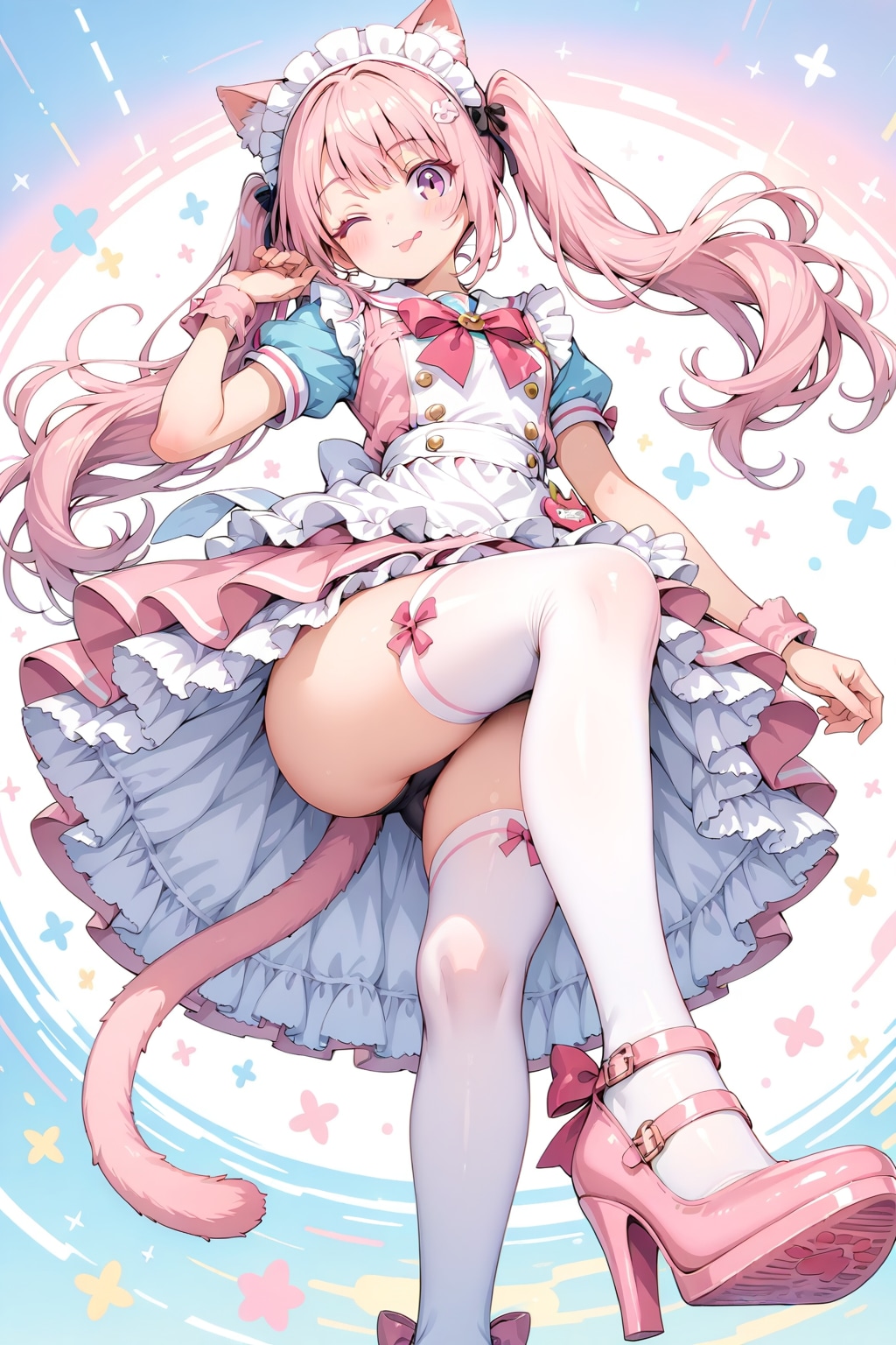 パンチラ猫耳メイドさん