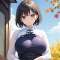 紅葉とアオザイ 3枚目