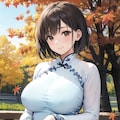紅葉とアオザイ 4枚目