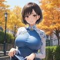 紅葉とアオザイ 5枚目