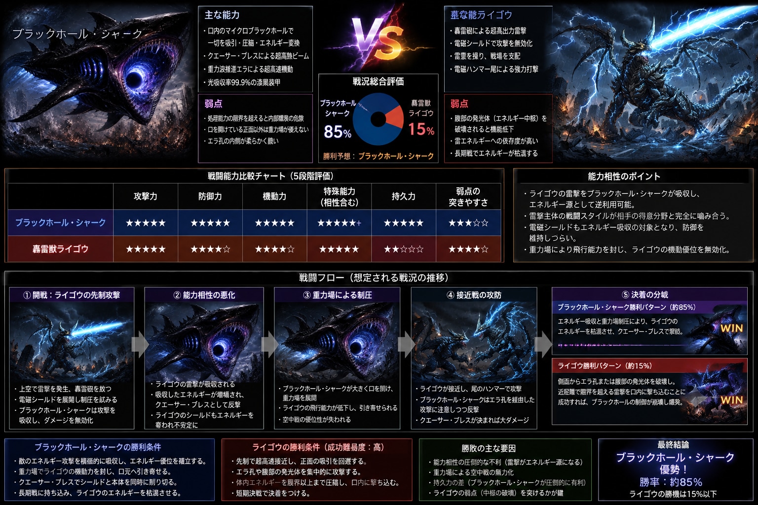 【速報】ブラックホール・シャーク　vs　轟雷獣ライゴウ　戦闘詳報
