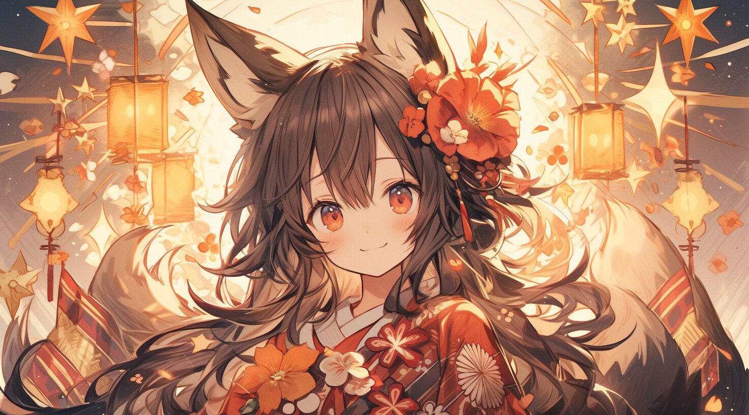 星降る夜に微笑む狐の少女