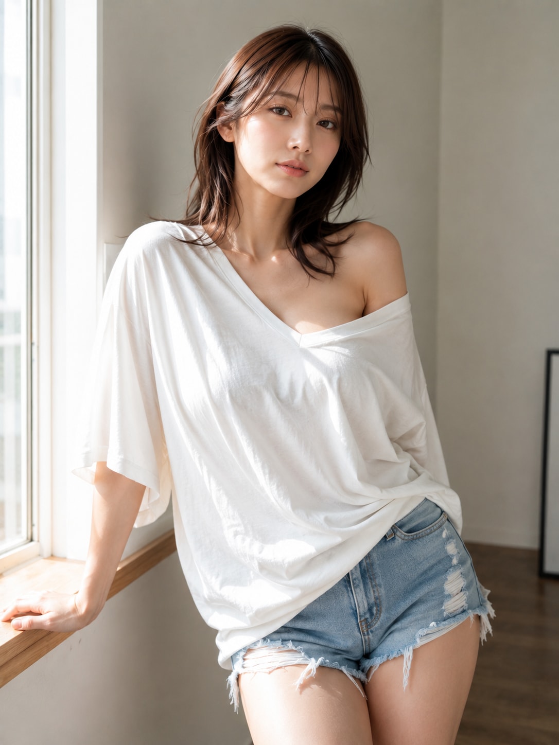 オフショルダーな女性