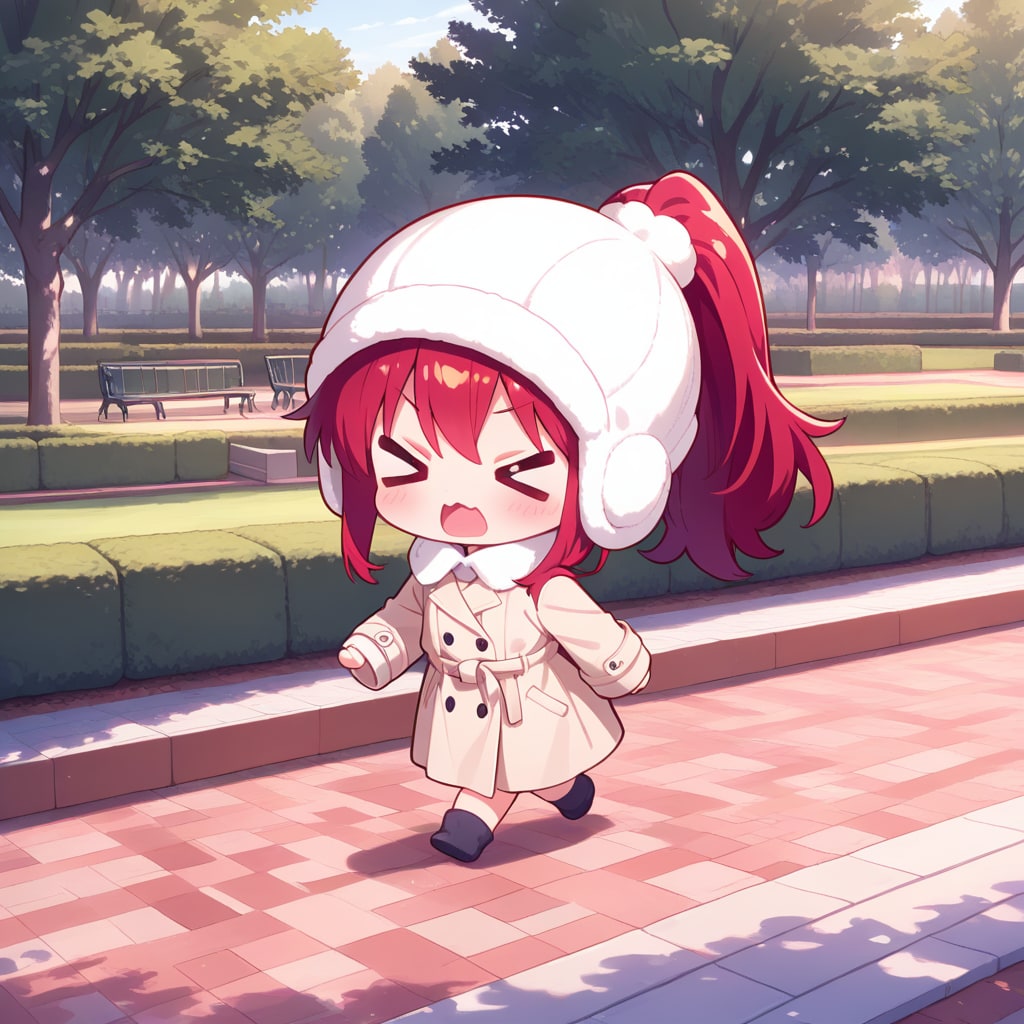 白コートの赤髪ちゃん