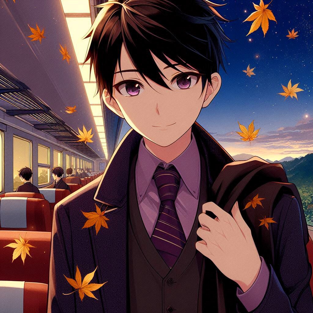 列車の旅に出た、黒髪短髪男性＊その2(12枚)