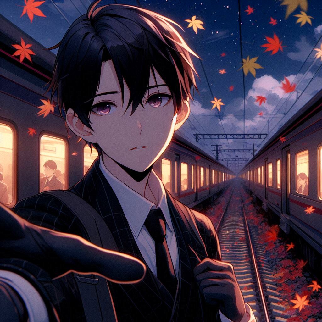 列車の旅に出た、黒髪短髪男性＊その2(12枚)