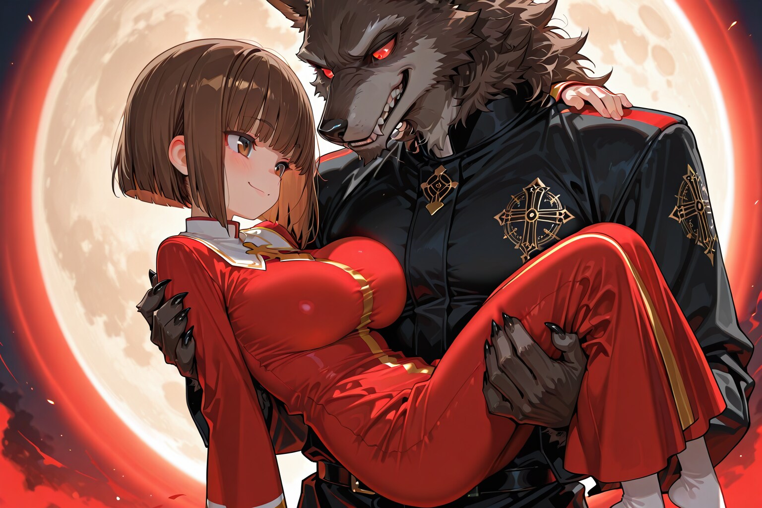 女の子と人狼さん | の人気AIイラスト・グラビア