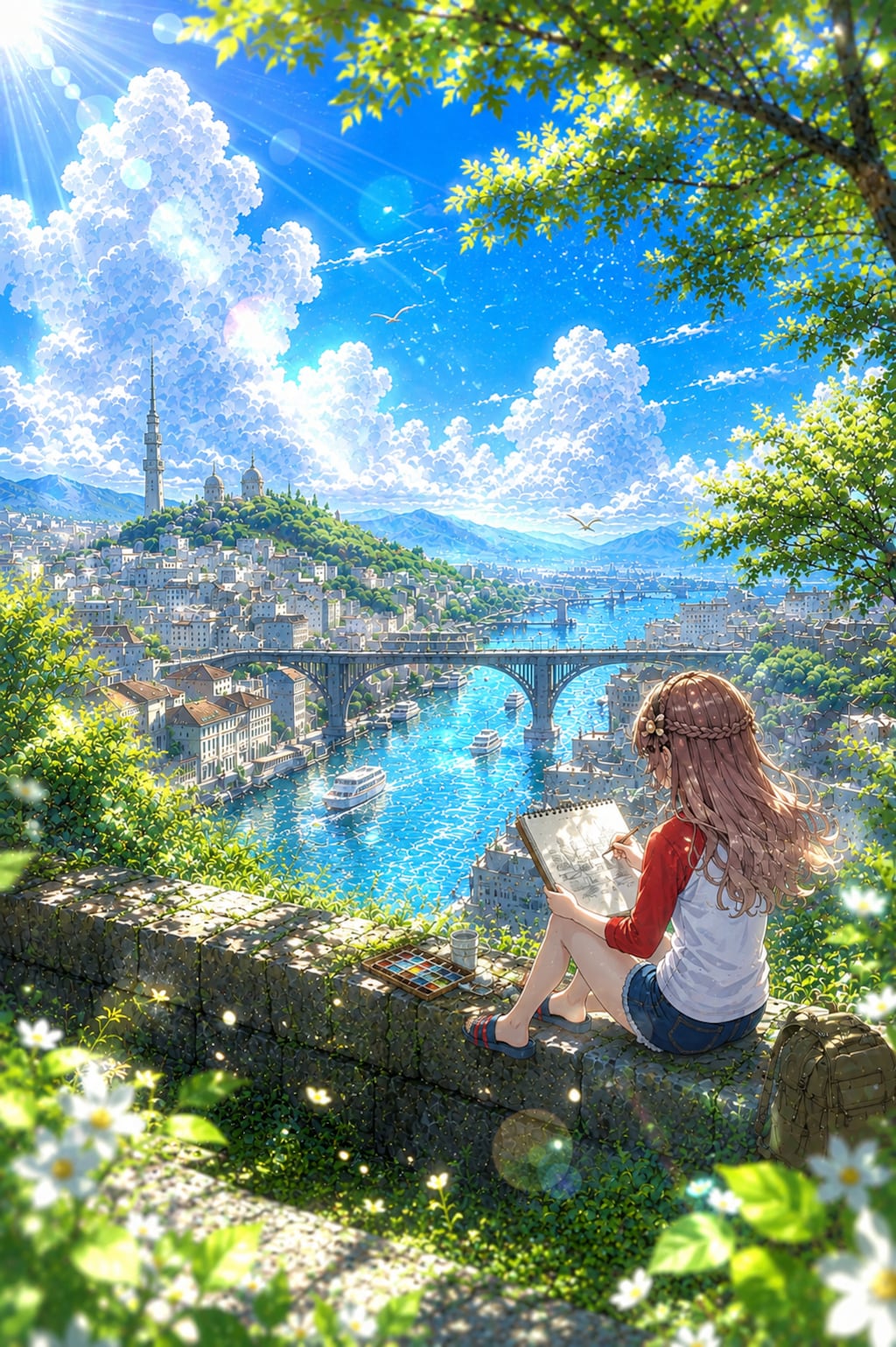真夏の青を描く