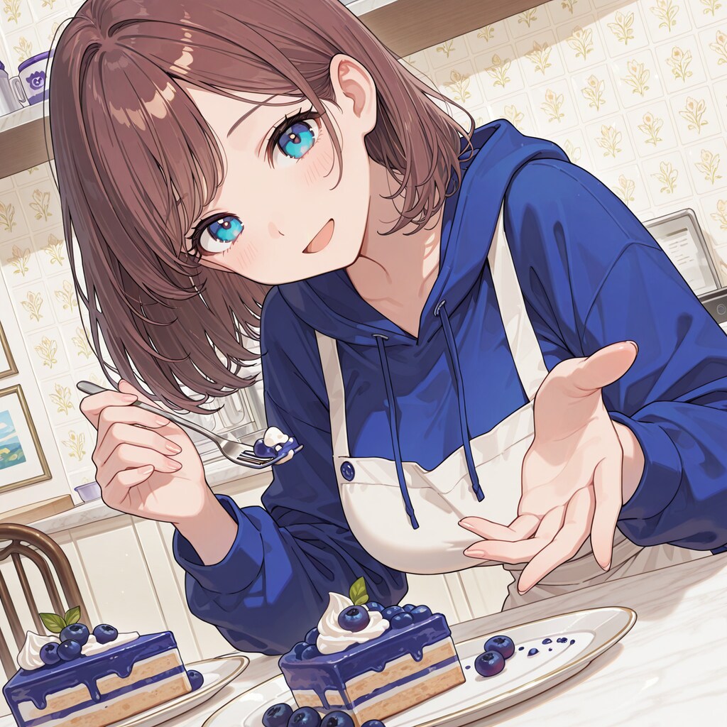 ブルーベリーケーキ作ったよ
