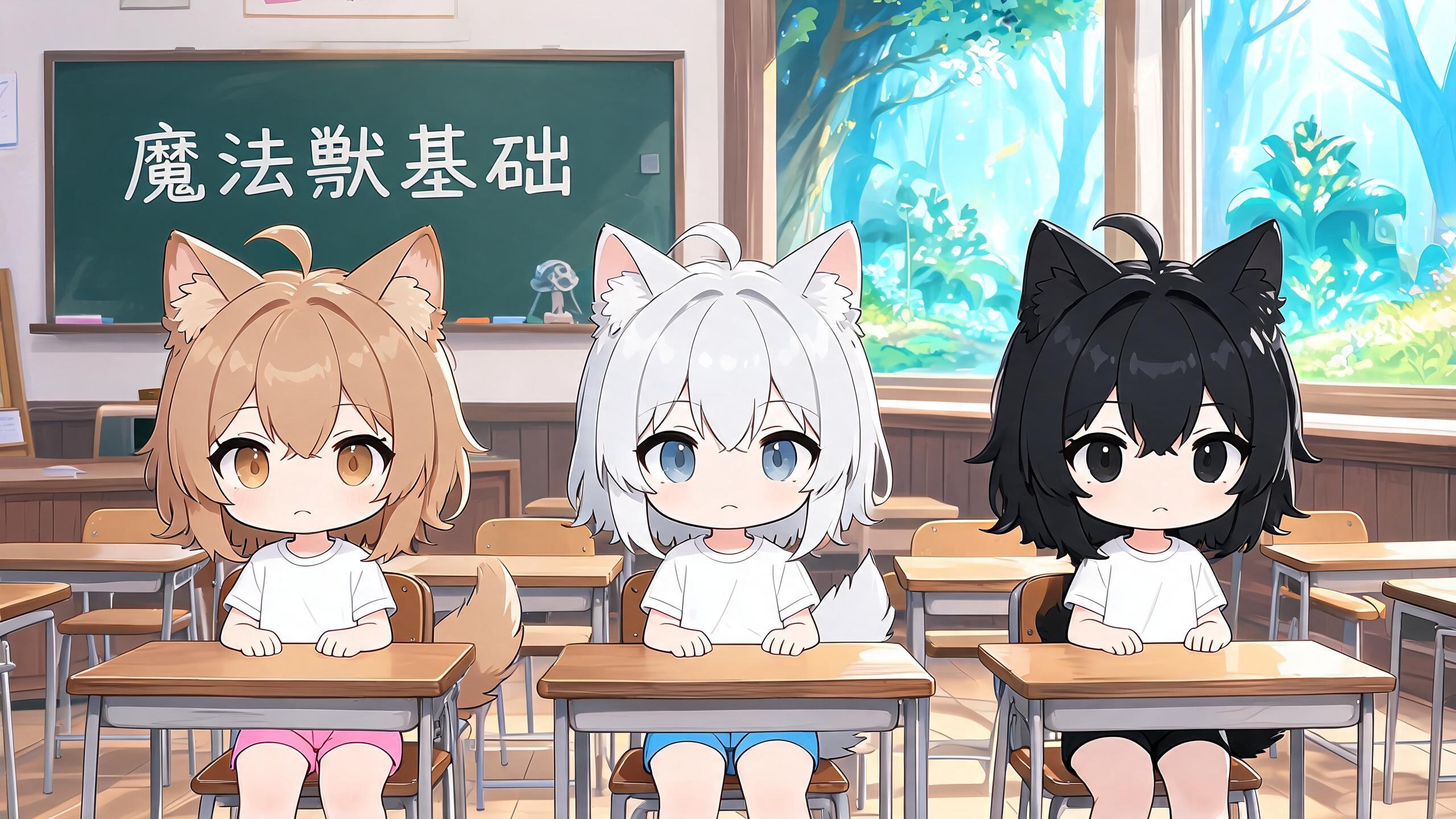ホットパンツを履いた人狼女子の授業風景１