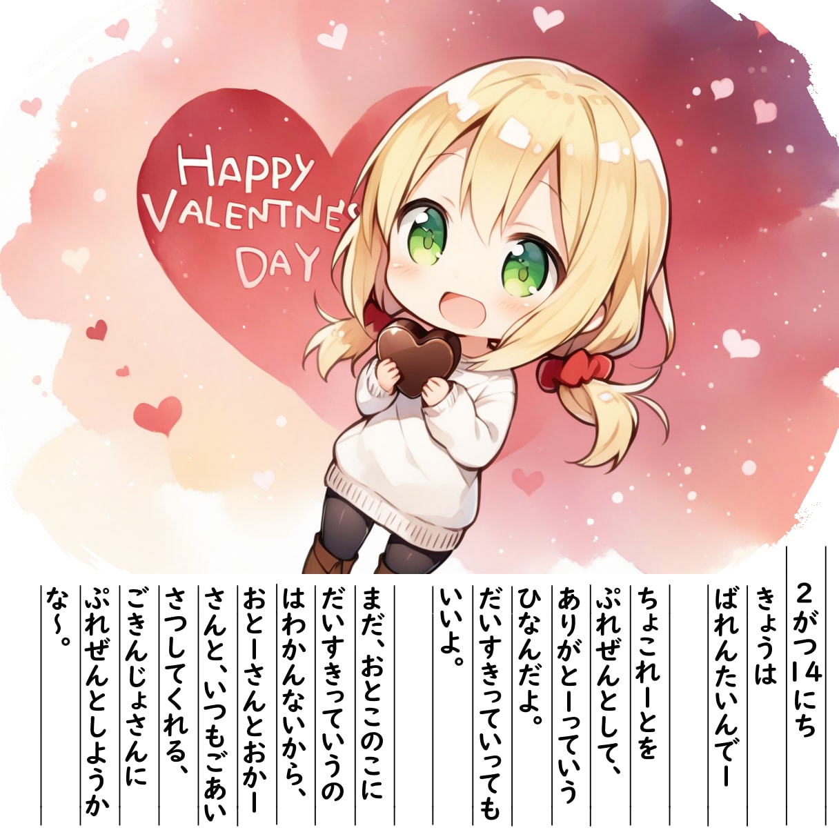 【絵日記】ばれんたいんだよ！ | の人気AIイラスト・グラビア